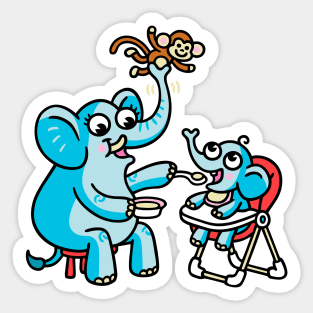 feeding the baby Sticker